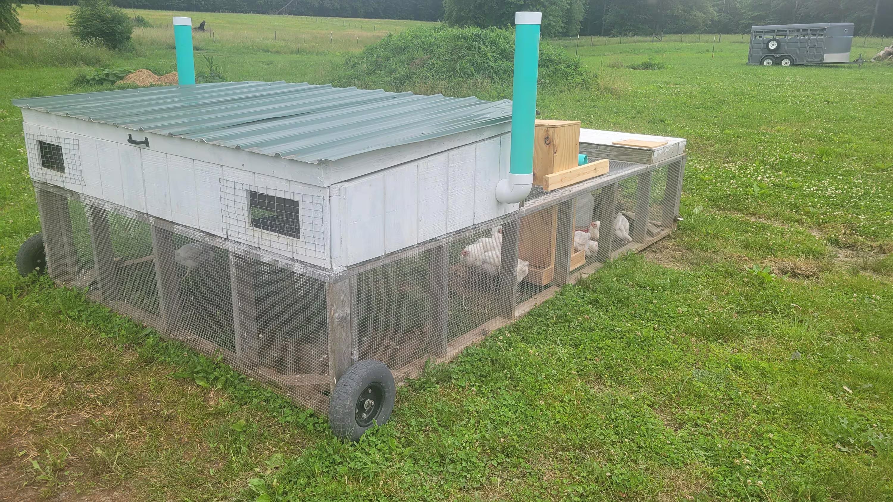 8x12 Chicken Tractor Plans | Heavy Duty Broiler with Brooder (PDF)