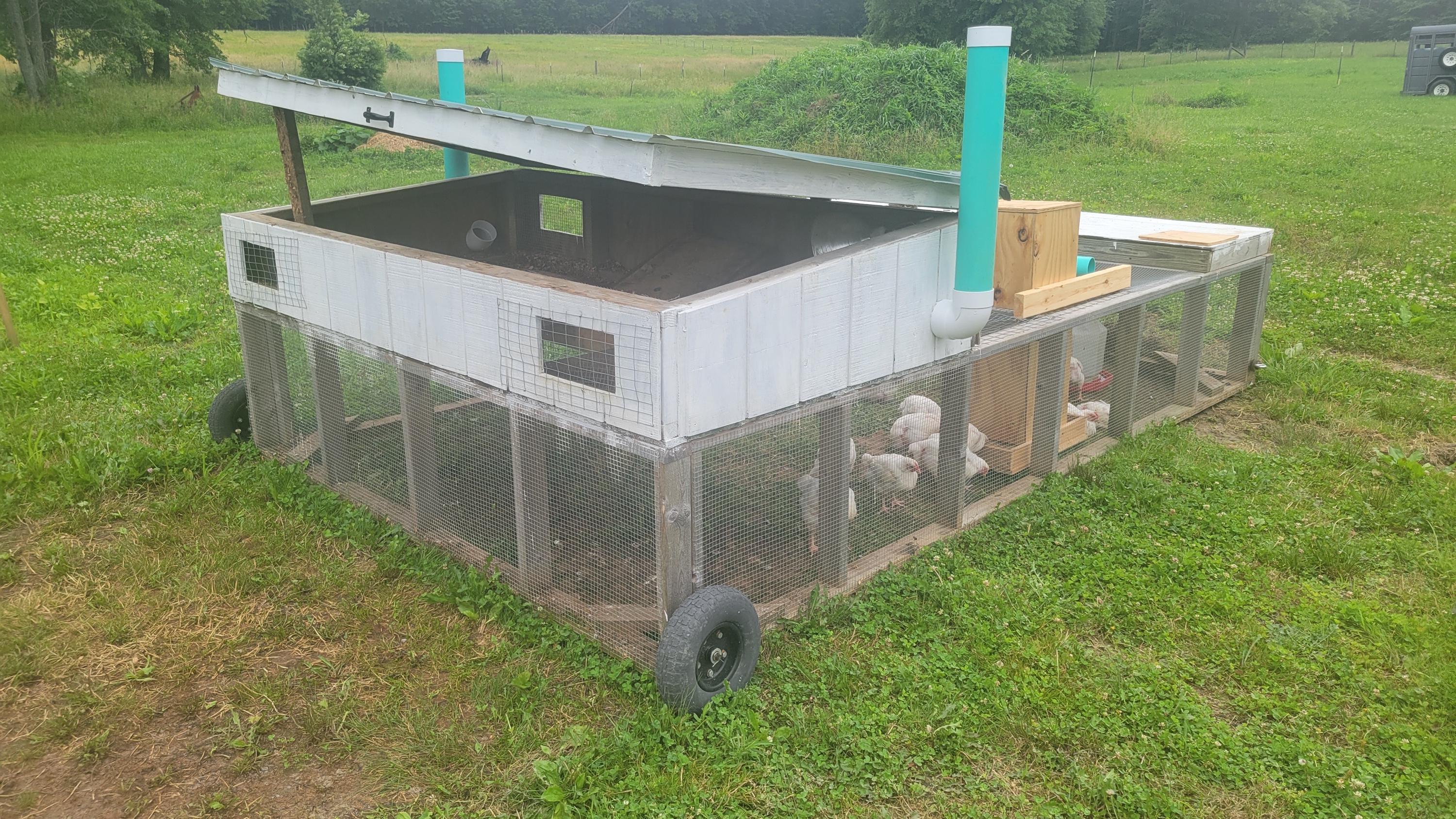 8x12 Chicken Tractor Plans | Heavy Duty Broiler with Brooder (PDF)